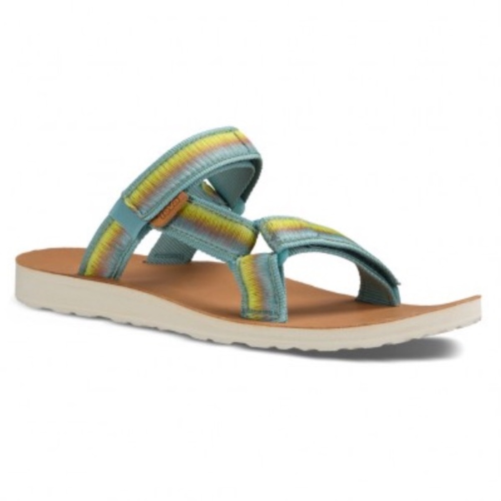 Teva Women's Light Blue Rainbow Strap Slide Sandals